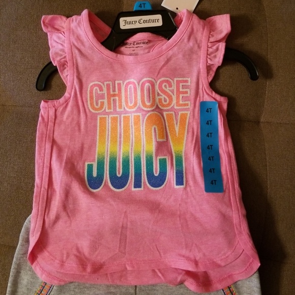 Girls Juicy Couture 2pc Shorts Terry Set Grey Pink - Picture 3 of 10